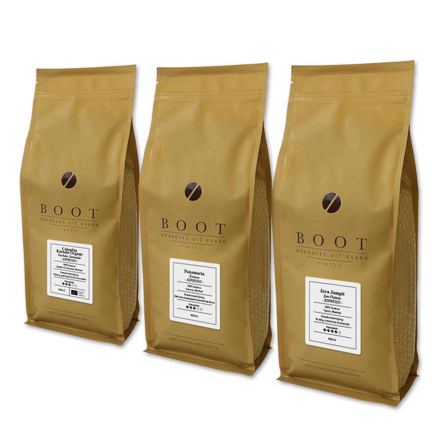 Garantie op Successen Boot introductiepakket 3 delig 1 Kg Espresso