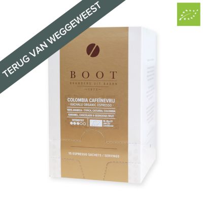 Colombia Cafeïnevrij Organic Kachalu Santander Espresso - Sachets Ese Servings Pads - Per 15 stuks