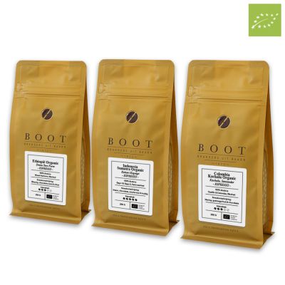 Organisch Succes - Boot organic pakket - 3-delig 250 gr Espresso