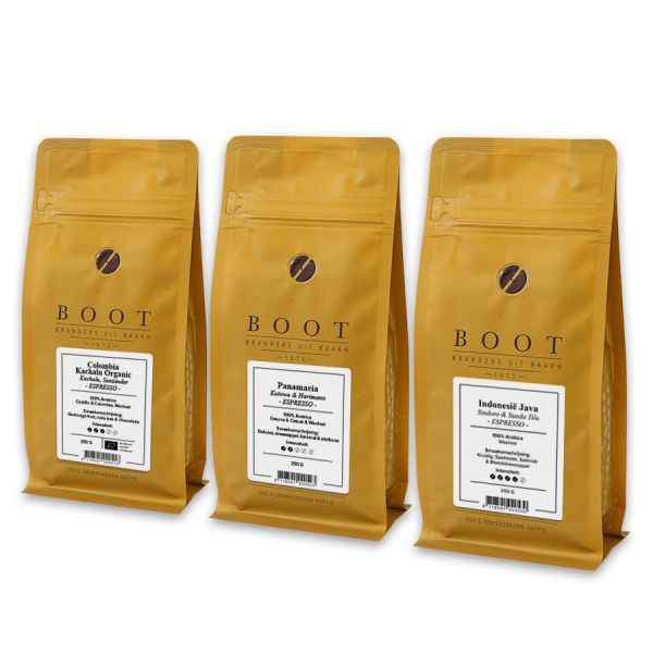 Garantie op Succes - Boot introductiepakket - 3-delig 250 gram Espresso