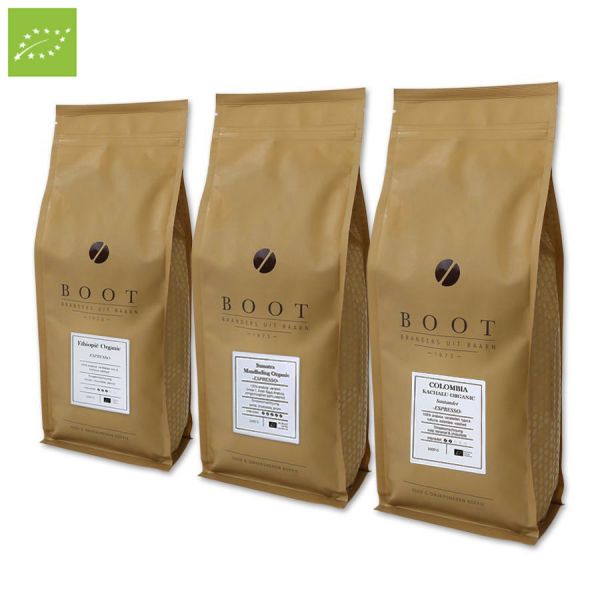Organische Successen - Boot organic pakket - 3-delig 1 Kg Espresso