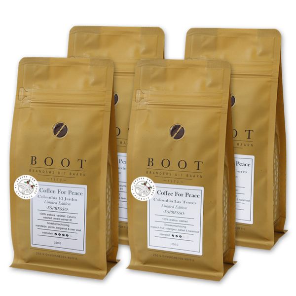 Coffee for Peace Pakket - Premium - 4-delig 250 grams Espresso