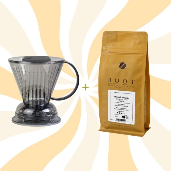 Clever Coffee Dripper 500ml + één pakje filterkoffie (250g) cadeau! + 100 filters*