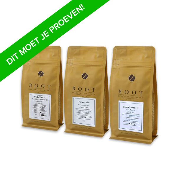 Boot Koffie Proefpakket Espresso - 3 x 50 gram
