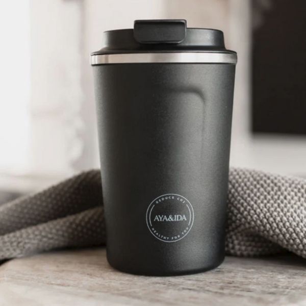 Aya & Ida - CUP2GO beker - Matte Black - 380ml