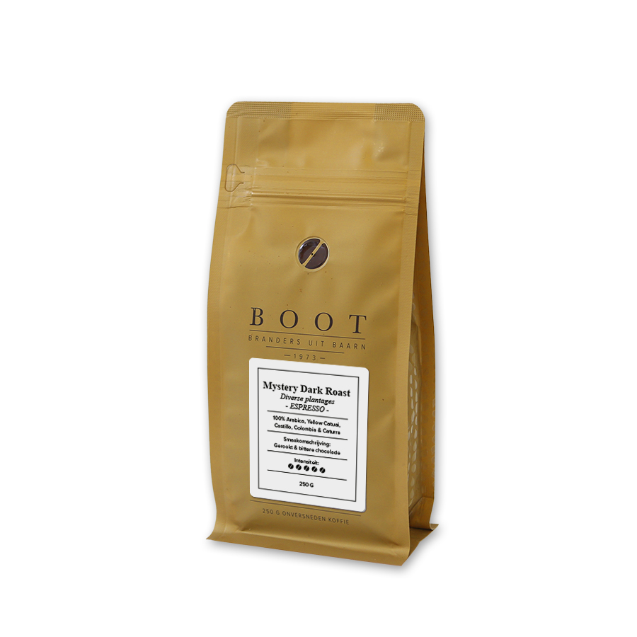 Mystery Dark Roast Espresso-250 gr verpakking